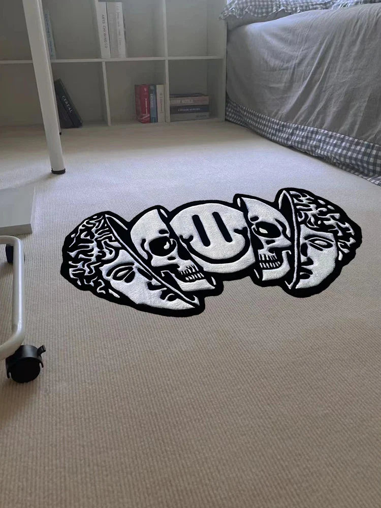 Alfombra Winnie Calavera Sonriente – Decoración Hogareña Divertida y Acogedora para Dormitorio y Sala de Estar