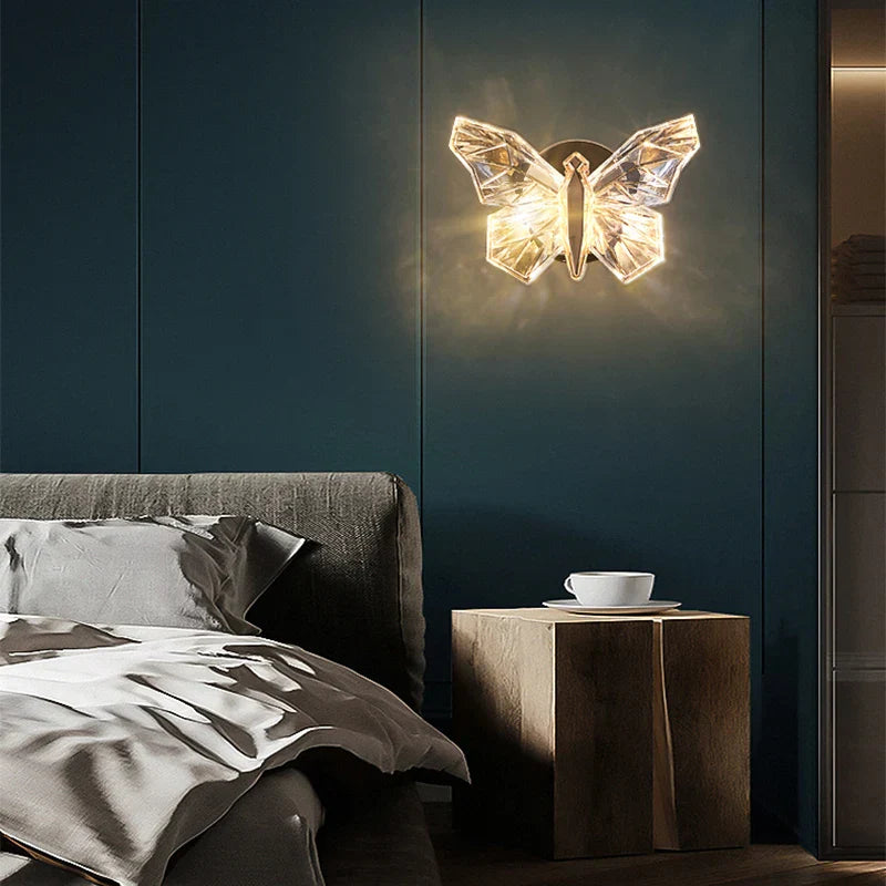 Crystal Butterfly Wall Lamp