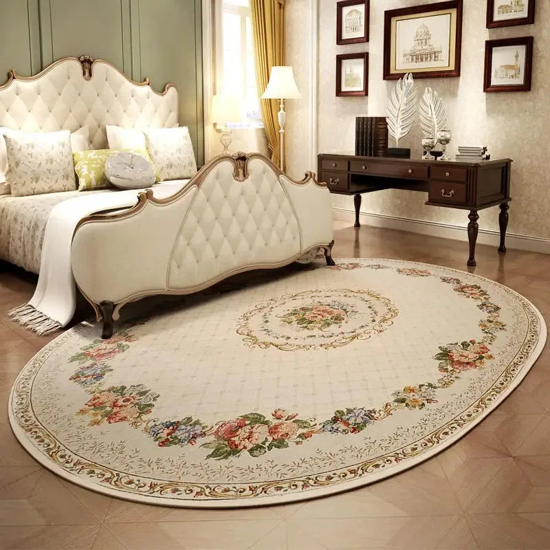 Sara Elegante Alfombra Floral – Alfombra de Estilo Europeo para Sala de Estar y Dormitorio