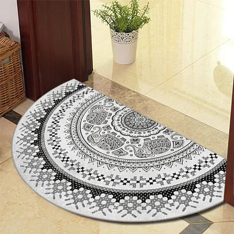 Winnie Retro Felpudo Semicircular – Elegante Alfombra de Entrada Antideslizante para Interior