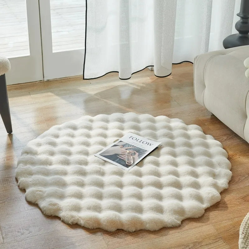 Sara Luxury Faux Fur Round Rug – Ultra Soft, Fluffy & Non-Slip