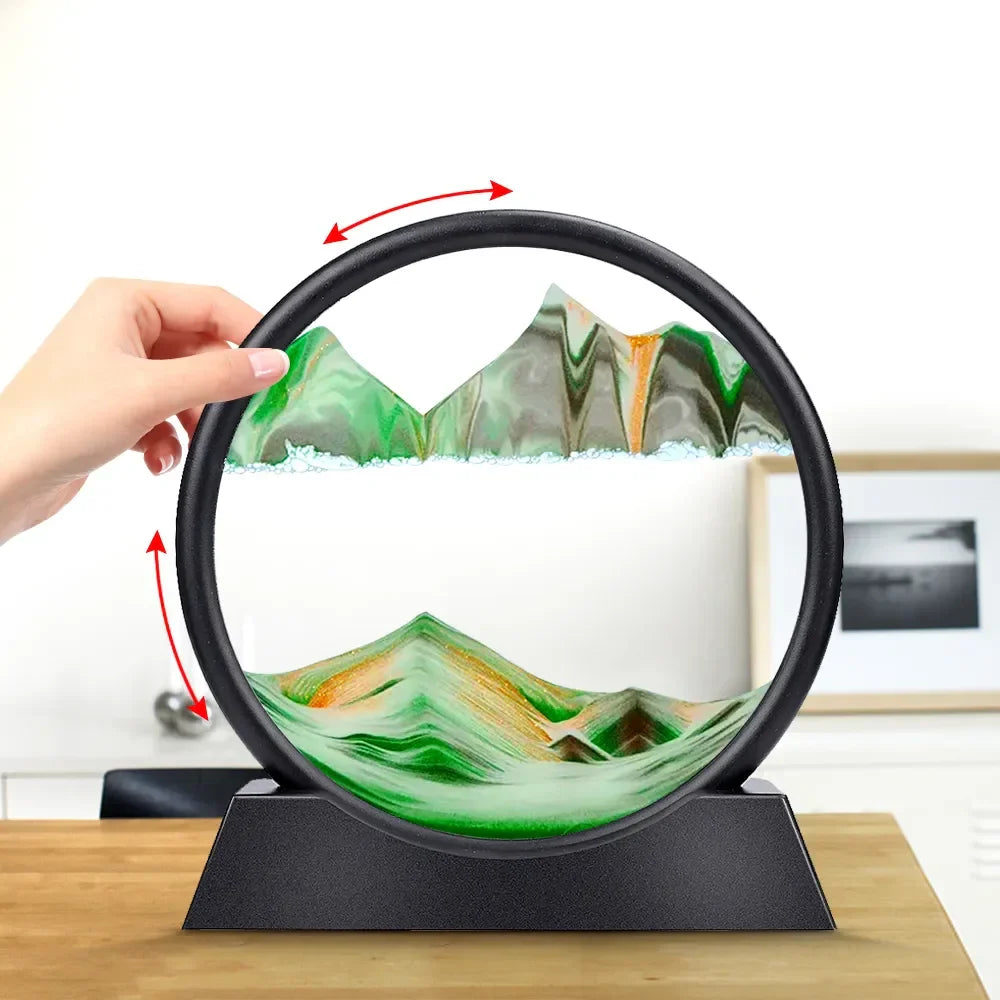 Imagen de Arena Movediza 3D | Reloj de arena paisajístico de fondo marino para relajación y decoración de escritorio