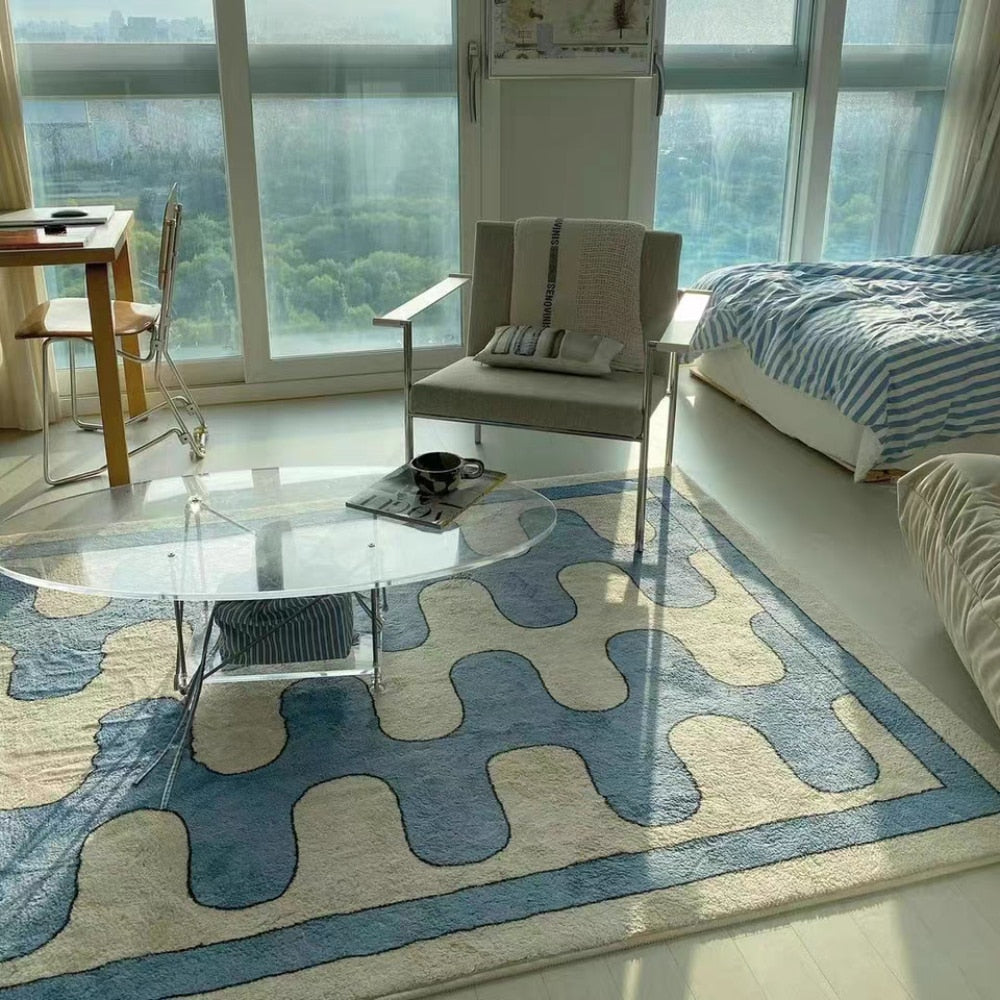 Checkerboard Plush Bedroom Rug