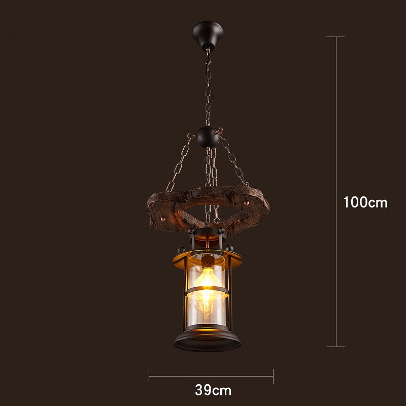 Antique Industrial Retro Wood LED Ceiling