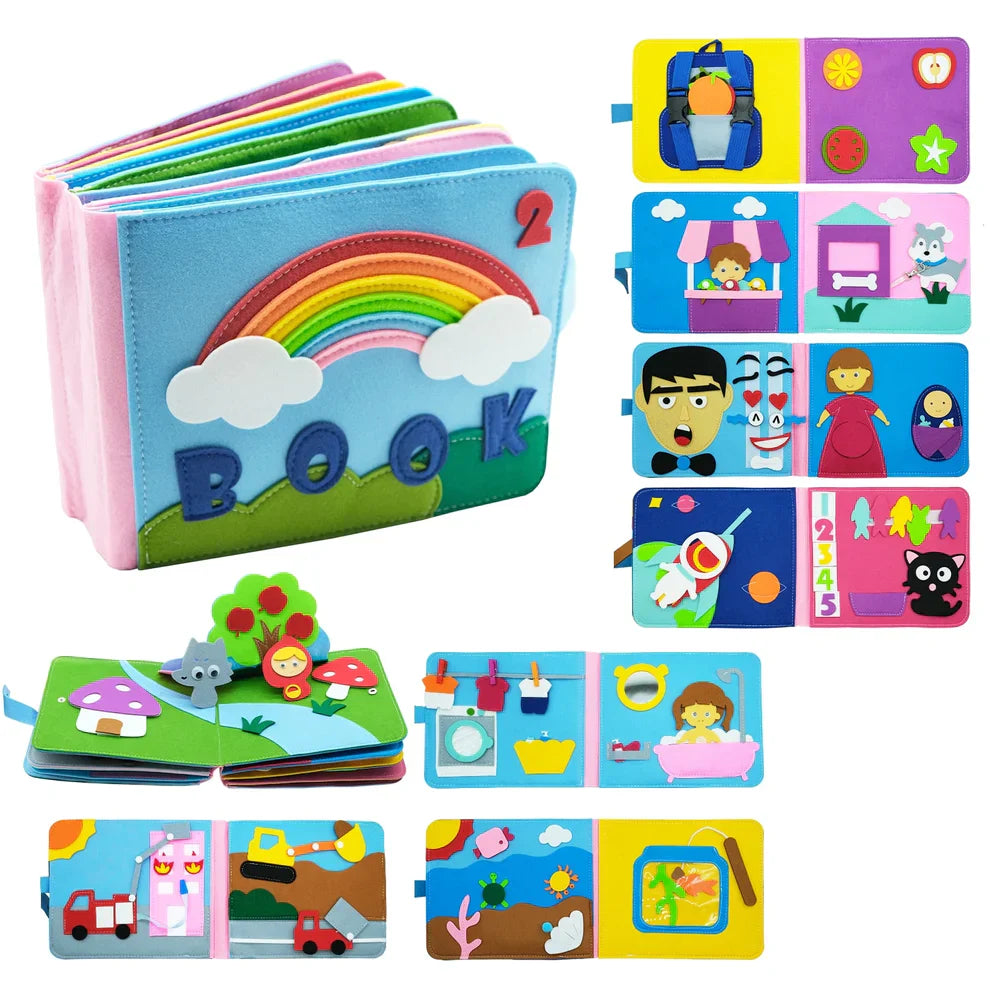 WonderLearn™ Vaskbar Montessori 3D Story Busy Board