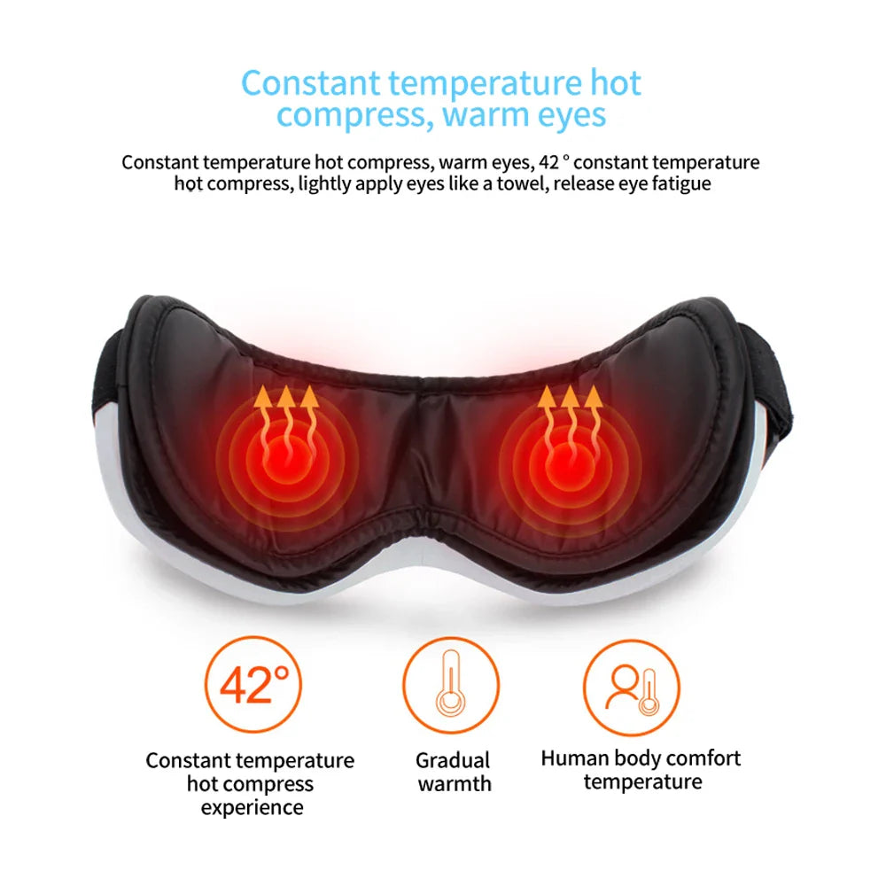 Eye Massage Instrument - Vibration, Airbag Pressure, Hot Compress, Bluetooth Music Relaxation