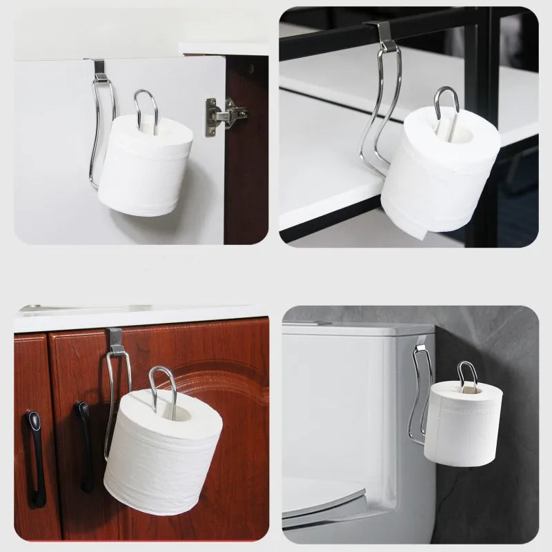 Soporte de papel higiénico de pared Sara - Sin perforaciones, estante para toallas a prueba de óxido para baño y cocina