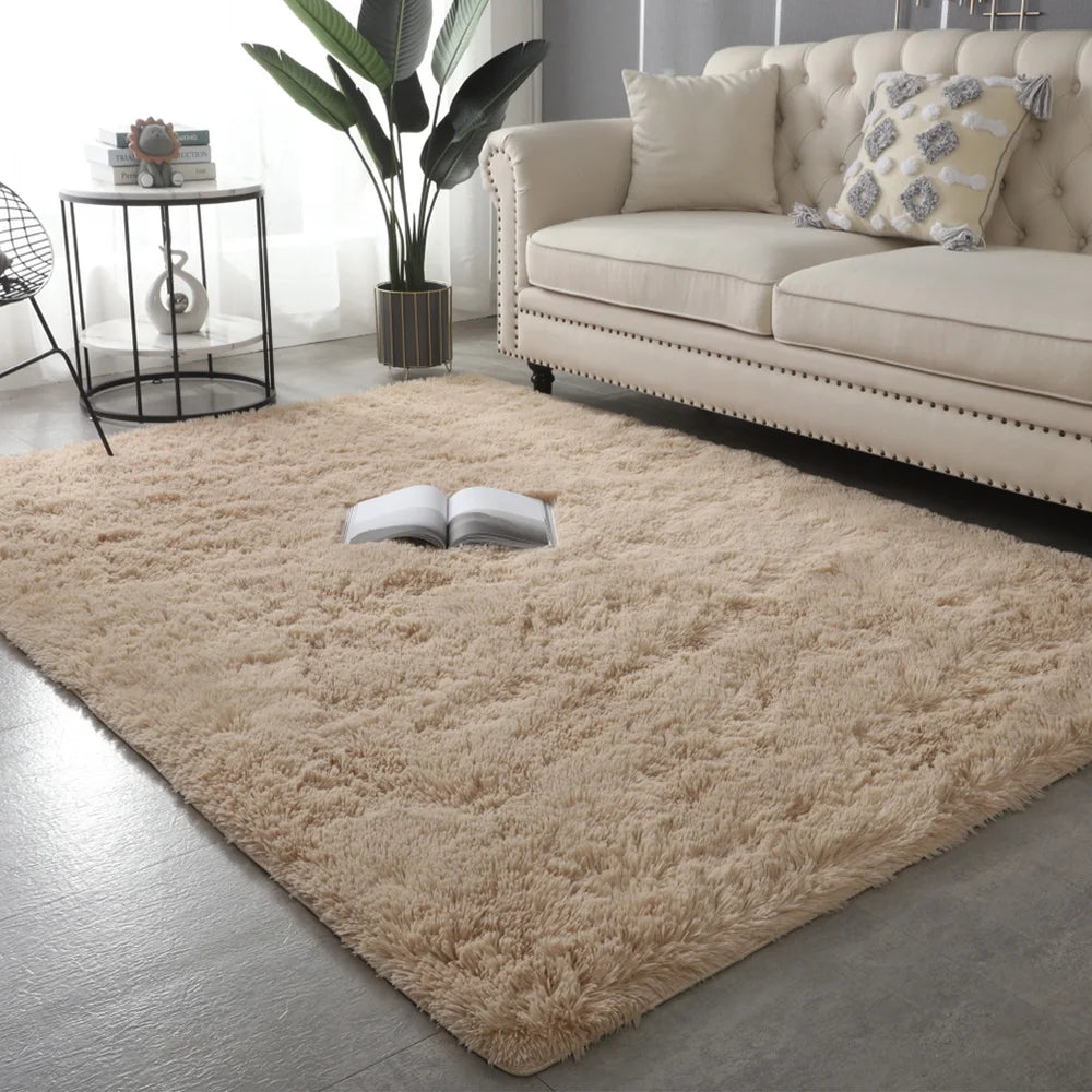 Winnie Luxe Furry Rug – Modern Soft Shag Carpet for Bedroom & Living Room