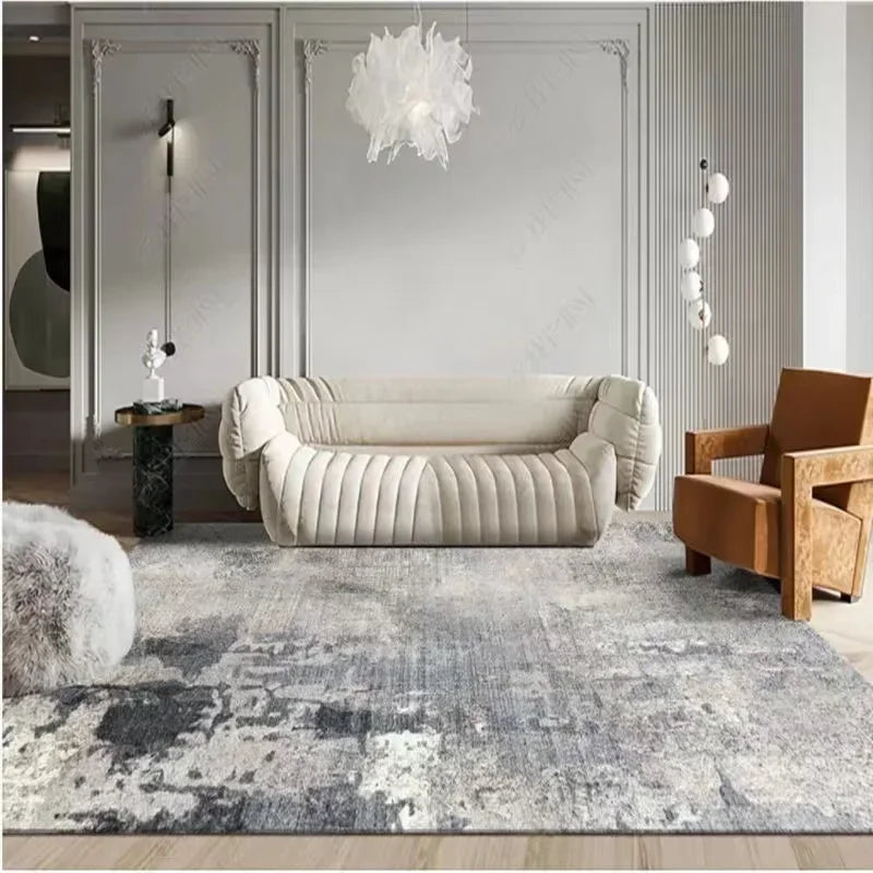 Nordic Elegance Ink Splash Rug – Modern Abstract Area Carpet for Living Room & Bedroom