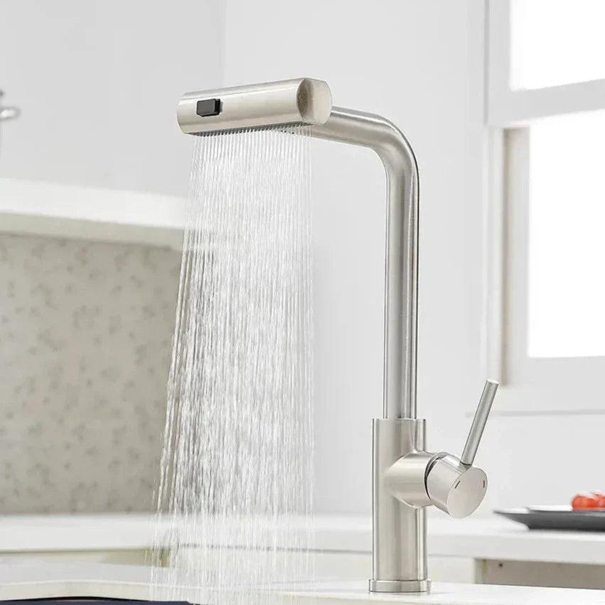 Multifunctional Waterfall Stainless Steel Removable Kitchen Faucet Luxury Model