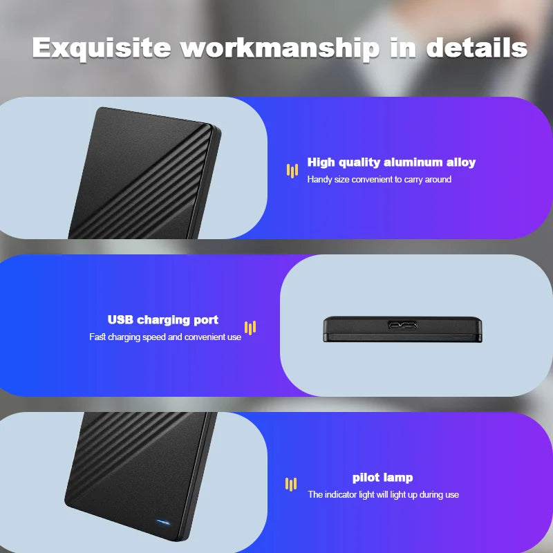 Discul extern portabil de 2.5" - 250GB, 320GB, 500GB, 1TB | USB 3.0 pentru Laptop, PC, MacBook, PS4, PS5, Stocare de Viteză Mare