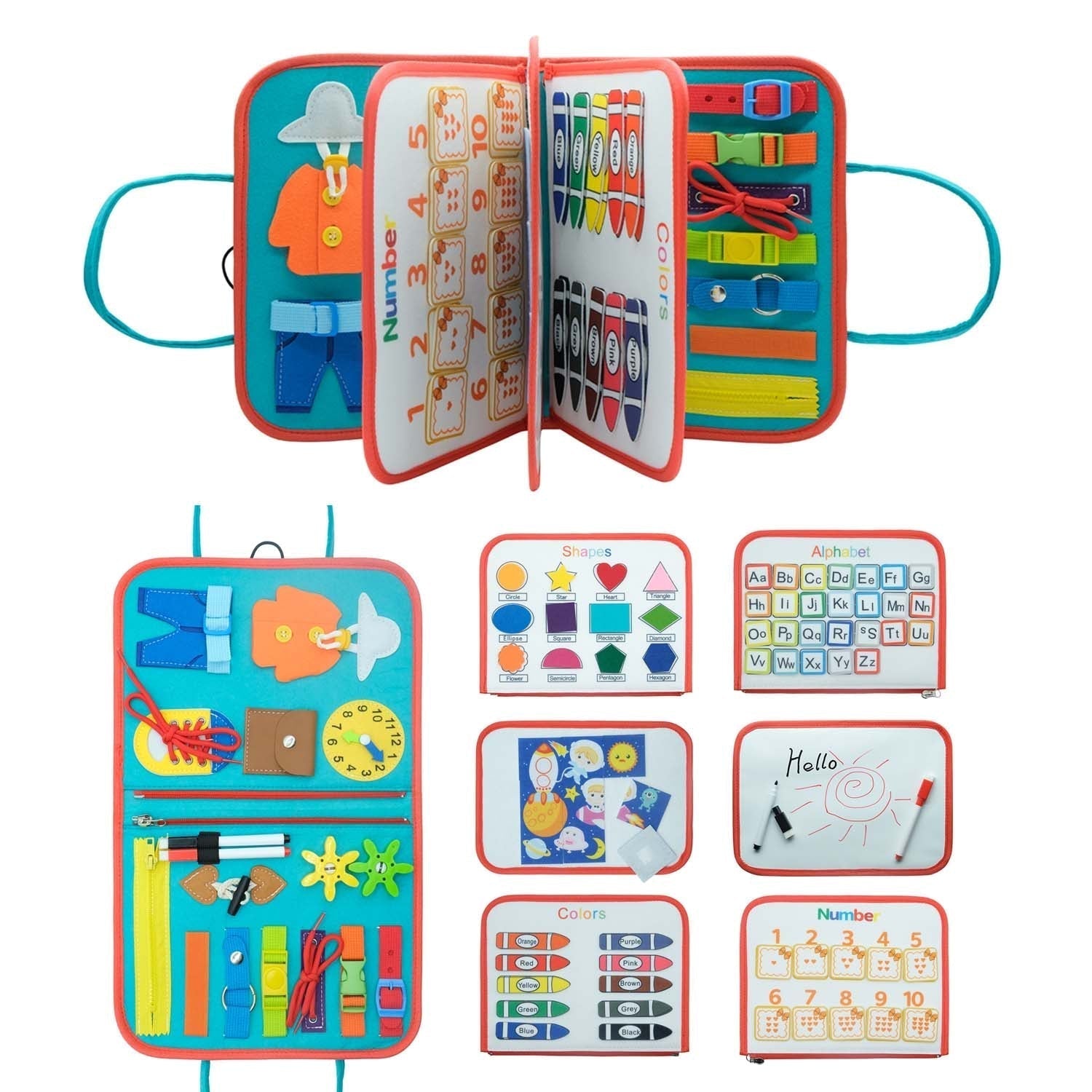 Sensory Book Board™ - Explorer et apprendre - Livre sensoriel Montessori pour l'apprentissage