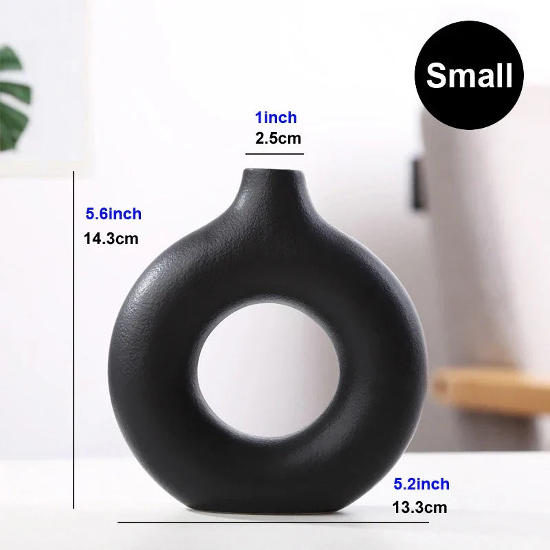 Circular Hollow Ceramic Vase