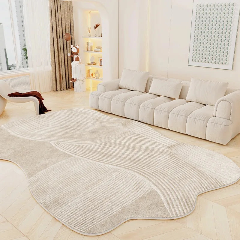 Winnie Irregular Shape Soft Fluffy Rug – Non-Slip Cozy Living Room & Bedroom Carpet