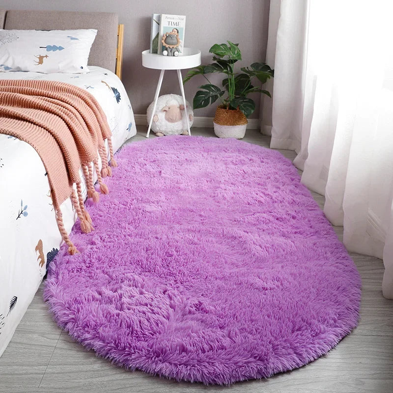 Sara Fluffy Tie-Dye Antislip Tapijt – Zacht Pluche Vloerkleed voor Woondecoratie