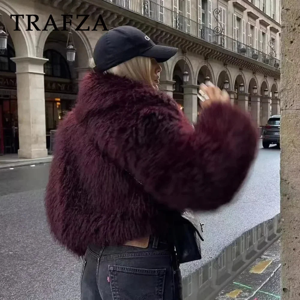 Evelyn Jacket - Casual Faux Fur Oversized jakke til efterår/vinter