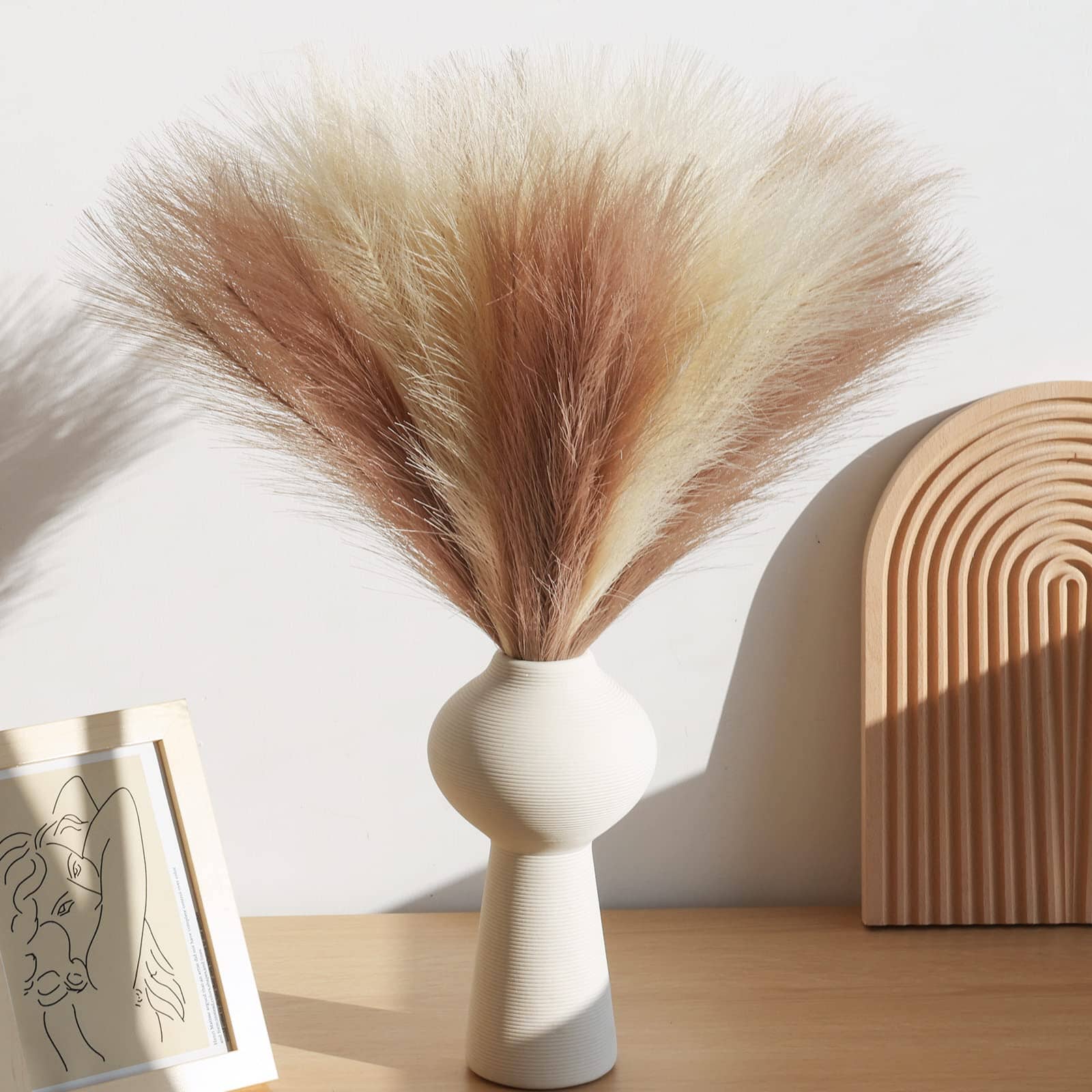 20Pcs Bohemian Fluffy Artificial Pampas Grass Coloured