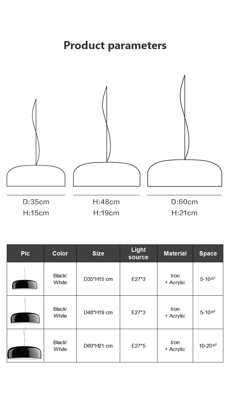 Scandinavische minimalistische ronde hanglamp