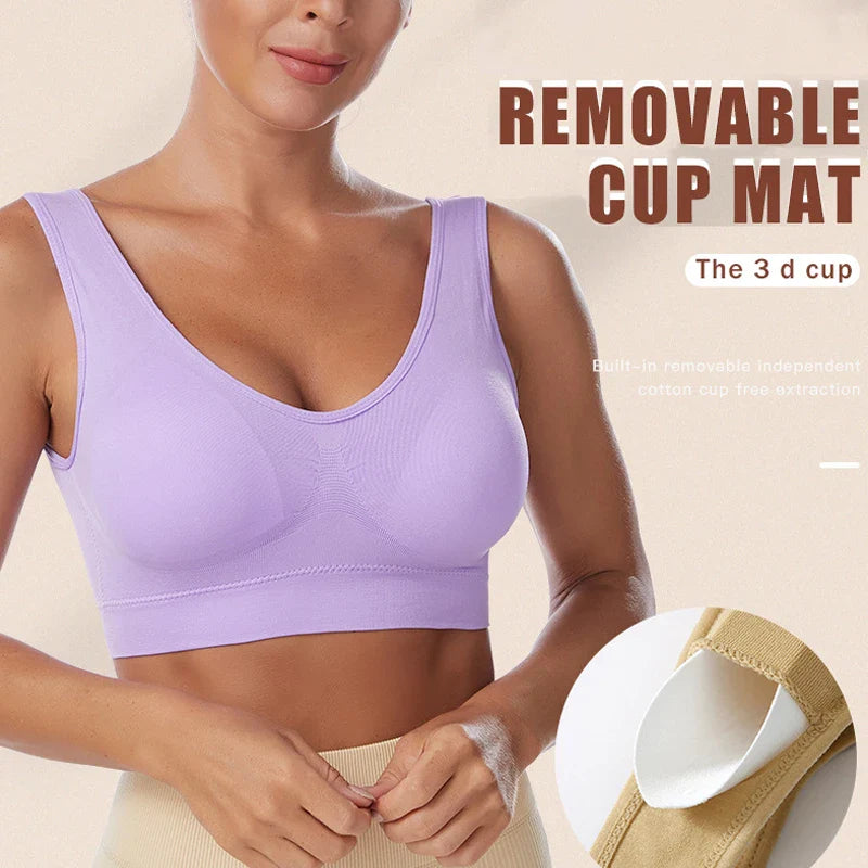 Wire-Free & Seamless Padded Bralette with side-coverage and anti-sagging