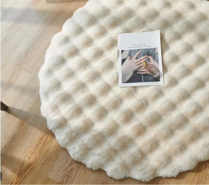 Sara Luxury Faux Fur Round Rug – Ultra Soft, Fluffy & Non-Slip