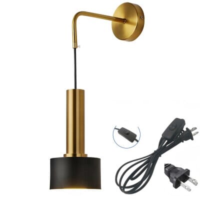 Moderne Zwarte En Gouden Wandlamp