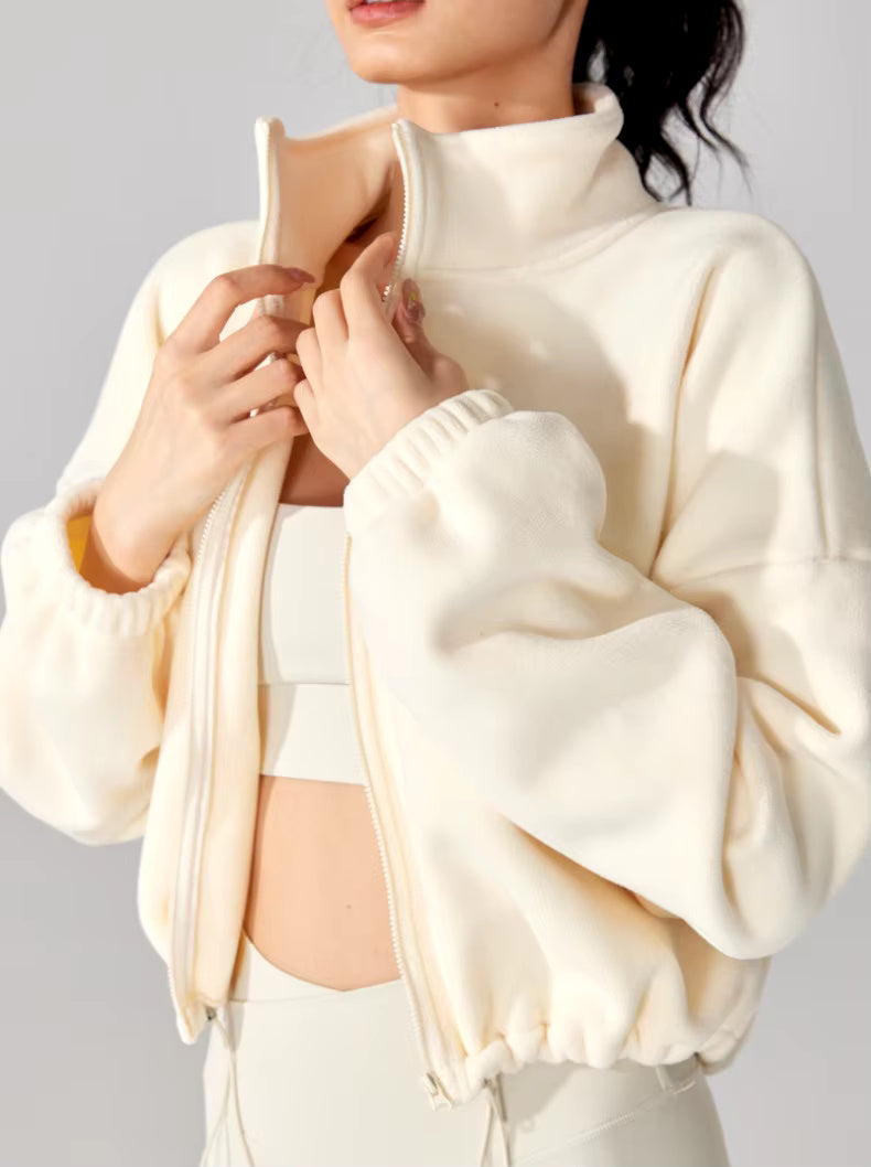 Vinter Sports Cropped Oversized Fleece Jakke