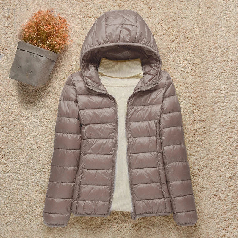 Caroline Elegant Winter White Duck Down Puffer Jacket