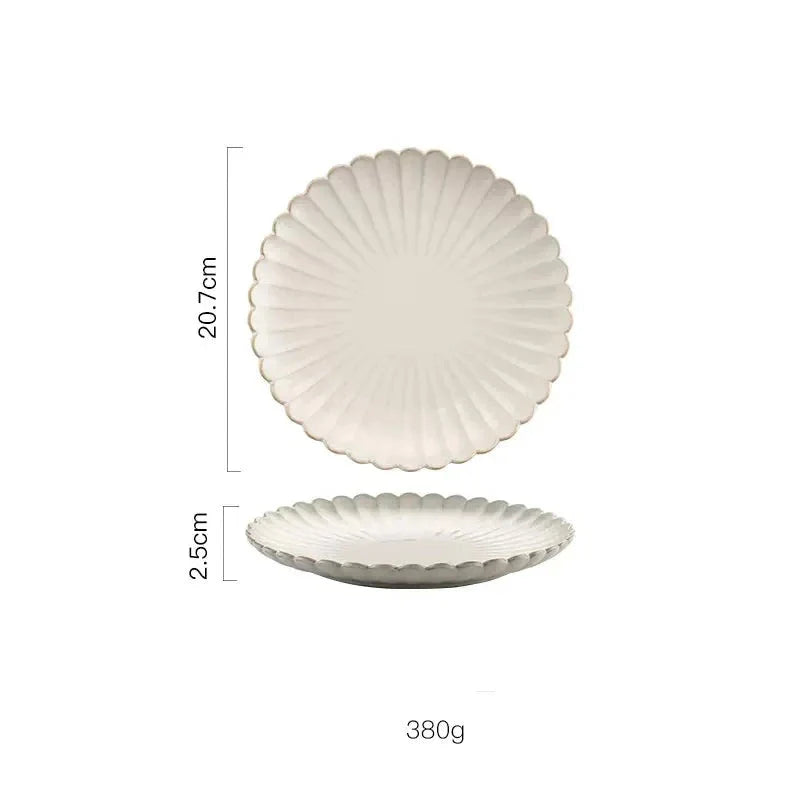 White Retro Ceramic Dishes Plates