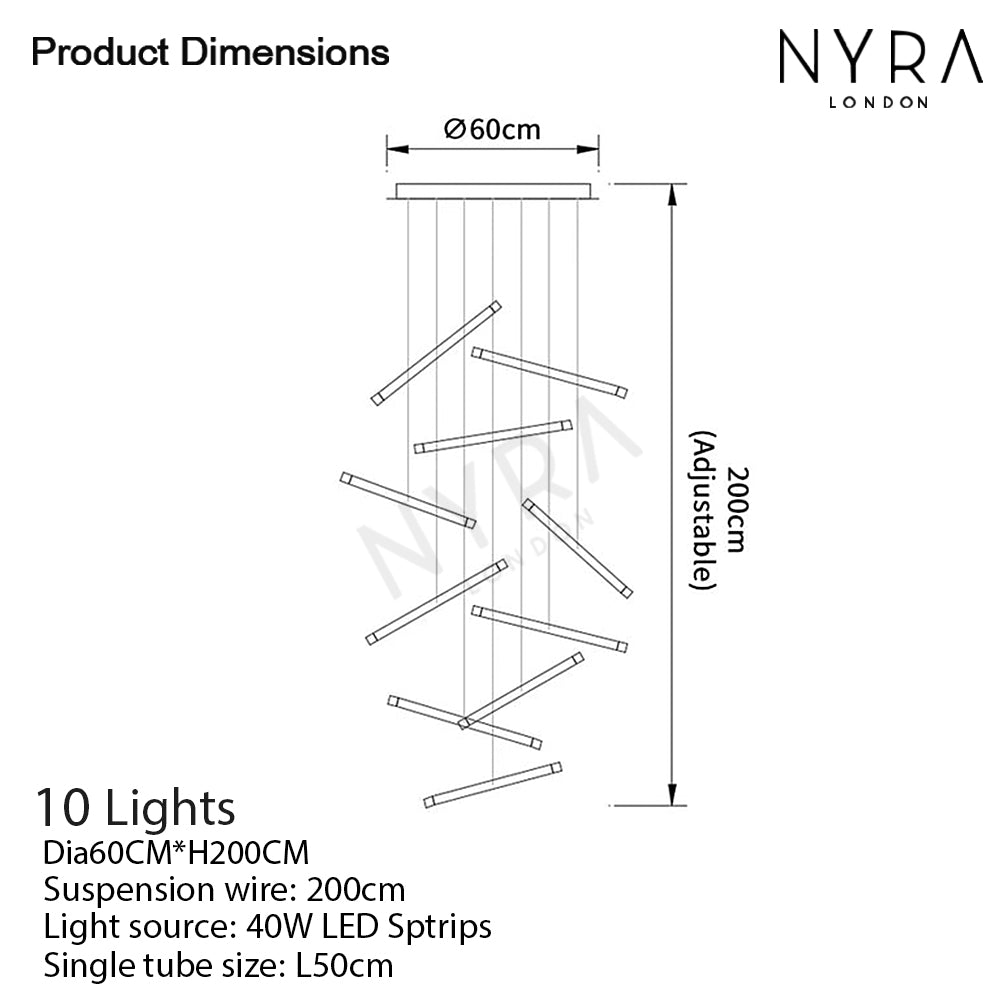 Lampadario a tubo nano