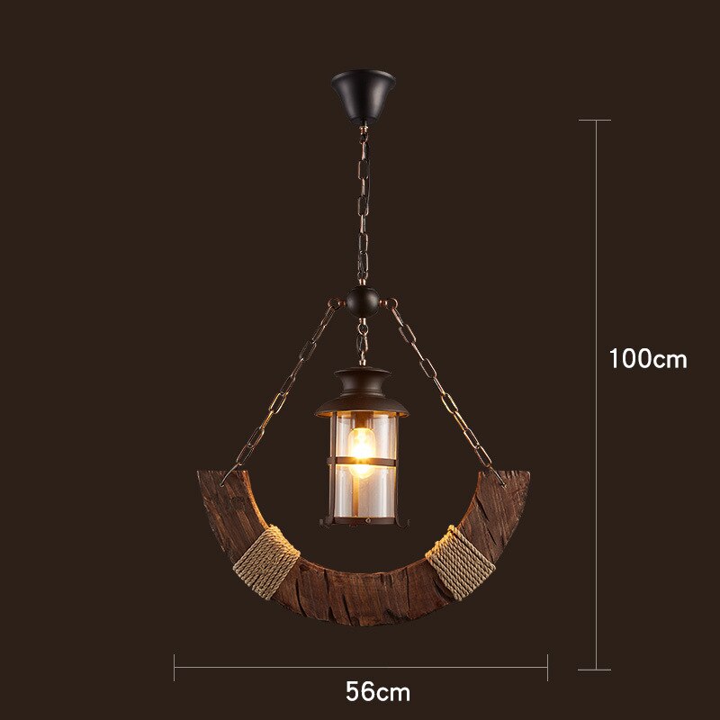 Antique Industrial Retro Wood LED Ceiling