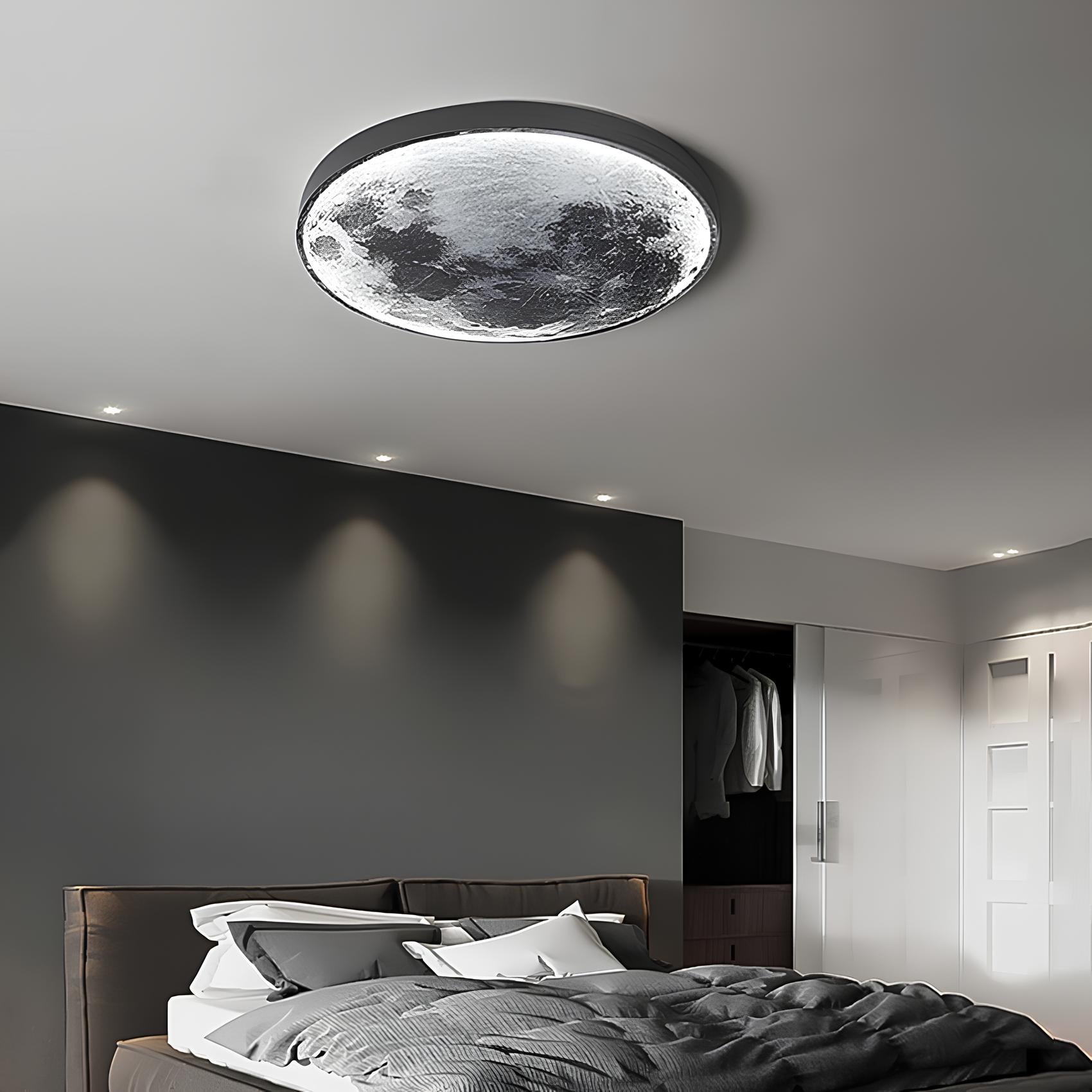 Lampada da parete a soffitto a LED rotonda Moon, camera da letto, bambini, soggiorno