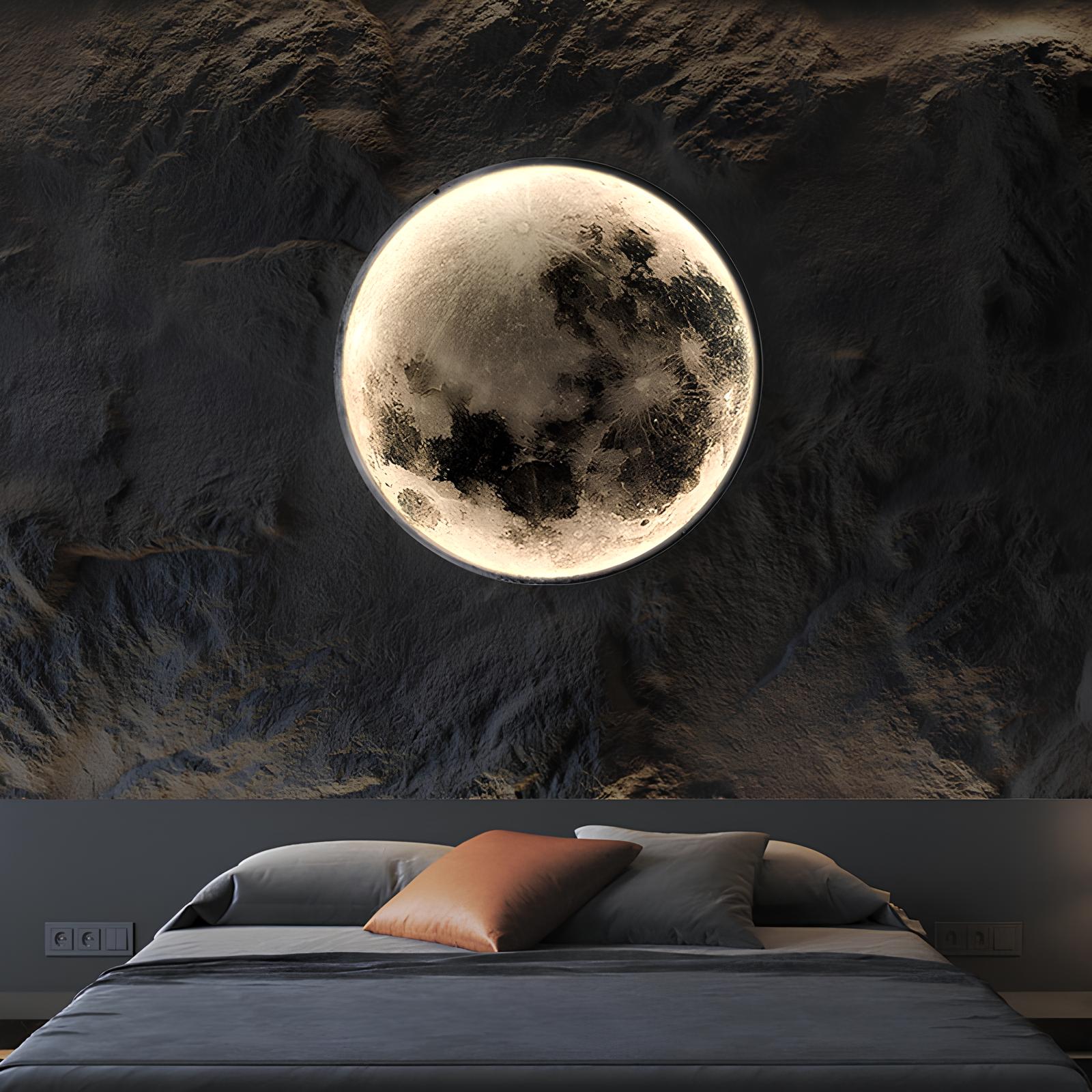 Lampada da parete a soffitto a LED rotonda Moon, camera da letto, bambini, soggiorno