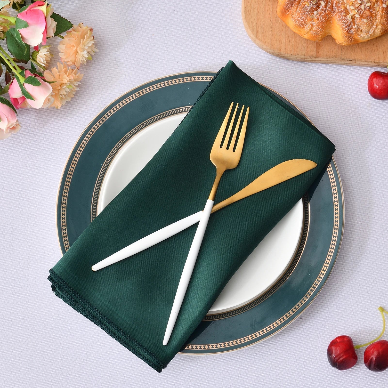 Satin Table Napkins, Set of 12, Size 30x30cm