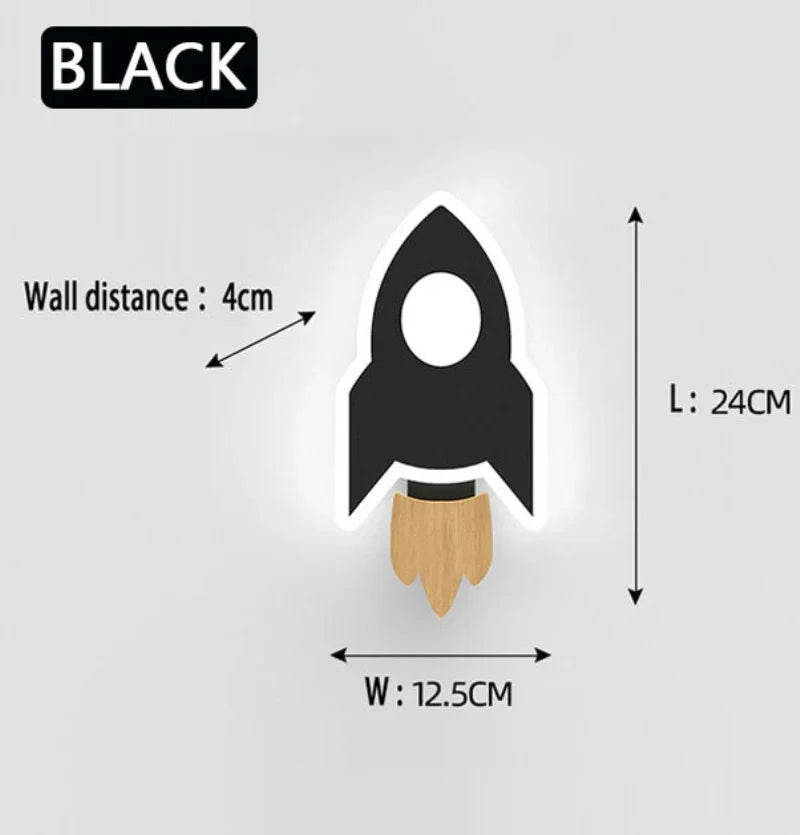 Cartoon Rocket LED Wall Lamp