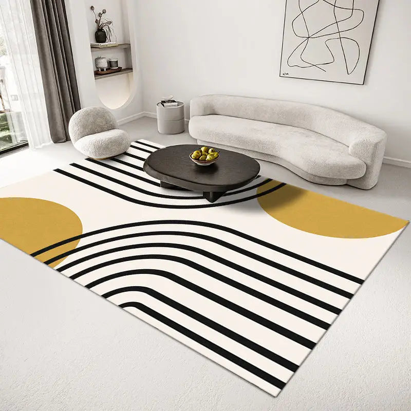 Tapis à Rayures Nordiques - Tapis Doux Antidérapant pour Salon et Chambre