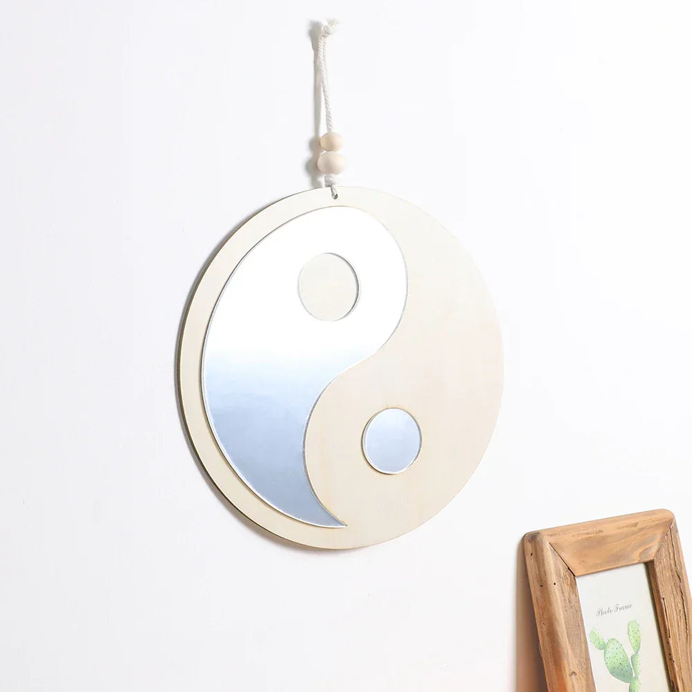 Wooden Mirror Wall Hanging