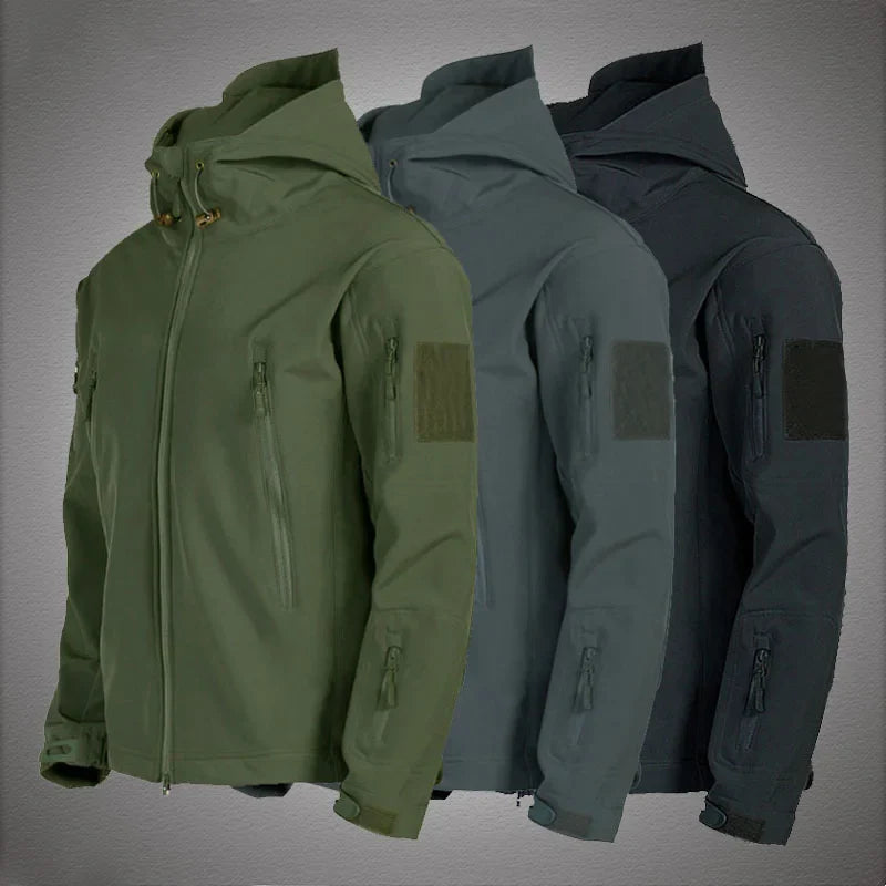 Soft Shell Jacket - Men's Tactical Windproof Waterproof Hooded Bomber Coat