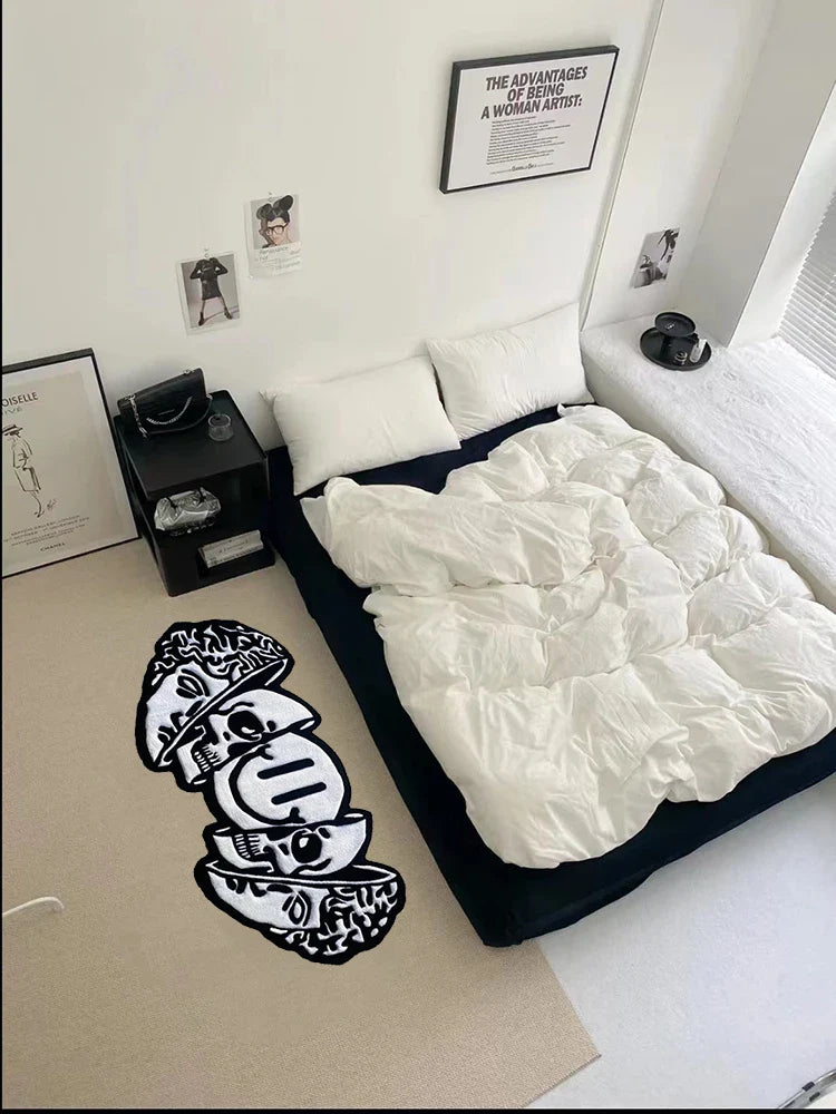 Alfombra Winnie Calavera Sonriente – Decoración Hogareña Divertida y Acogedora para Dormitorio y Sala de Estar