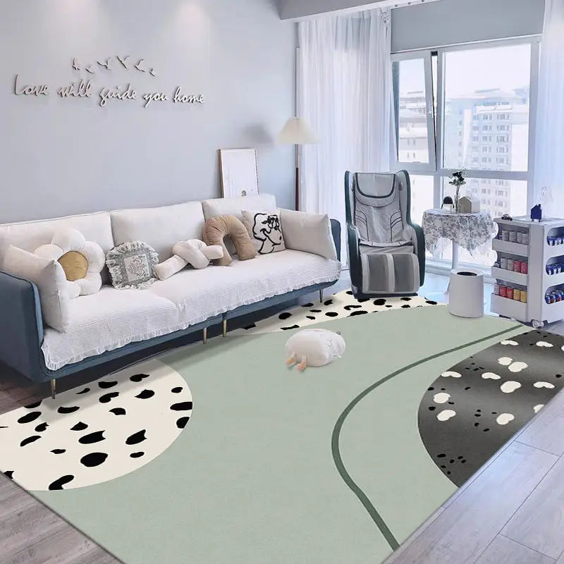 Tapis à Rayures Nordiques - Tapis Doux Antidérapant pour Salon et Chambre