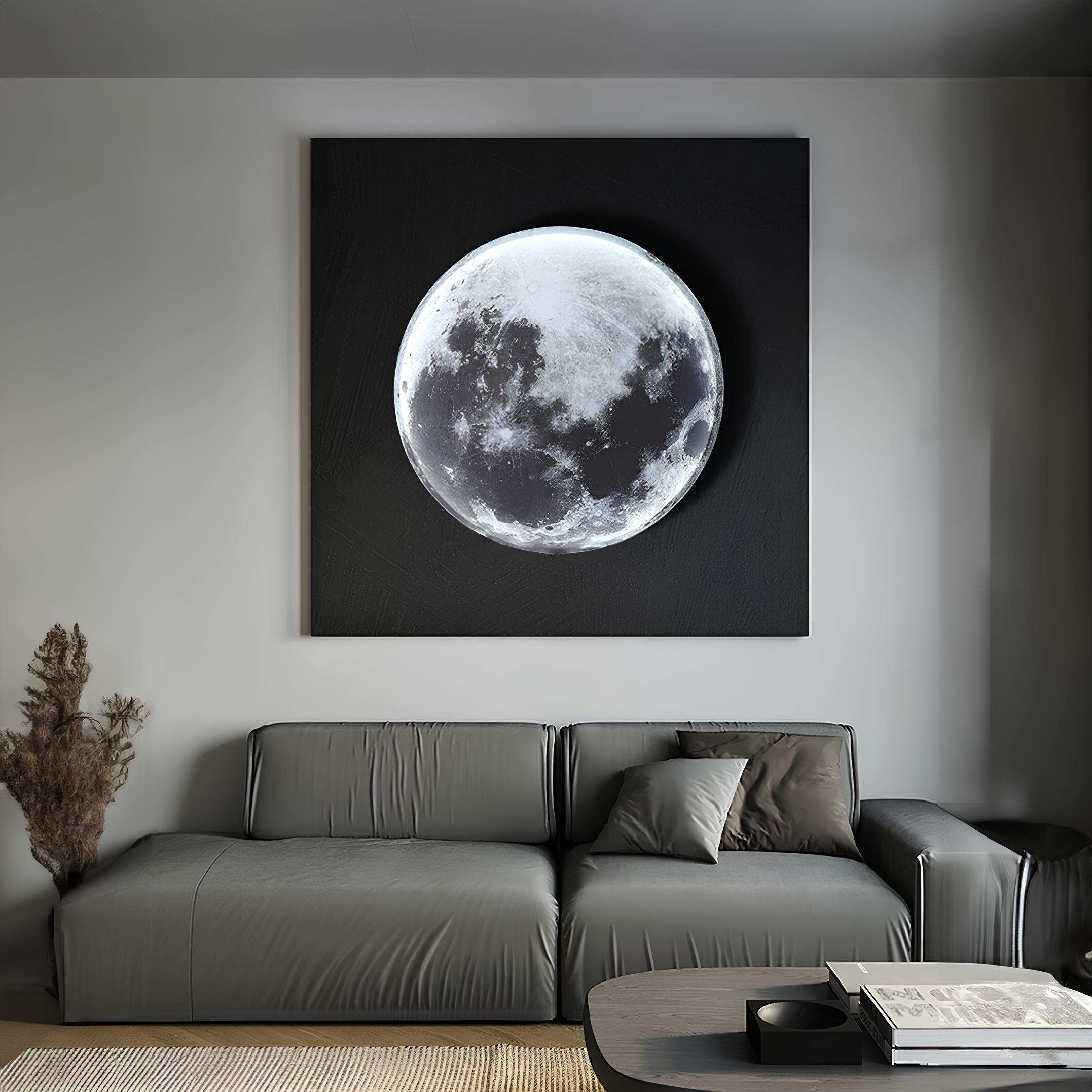 Lampada da parete a soffitto a LED rotonda Moon, camera da letto, bambini, soggiorno