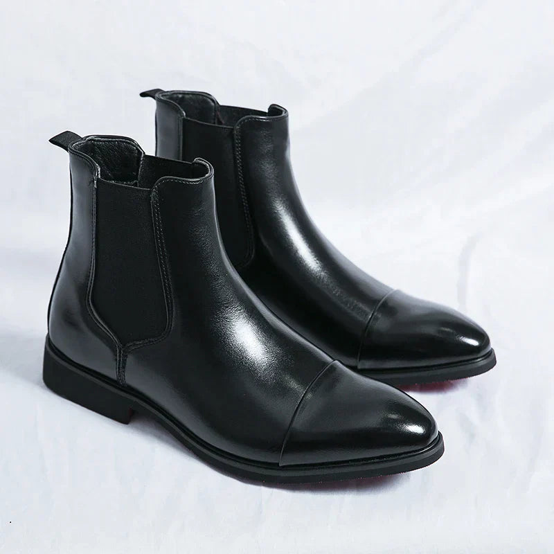 ANNIBALE CARRACCI GENUINE LEATHER CHELSEA BOOTS