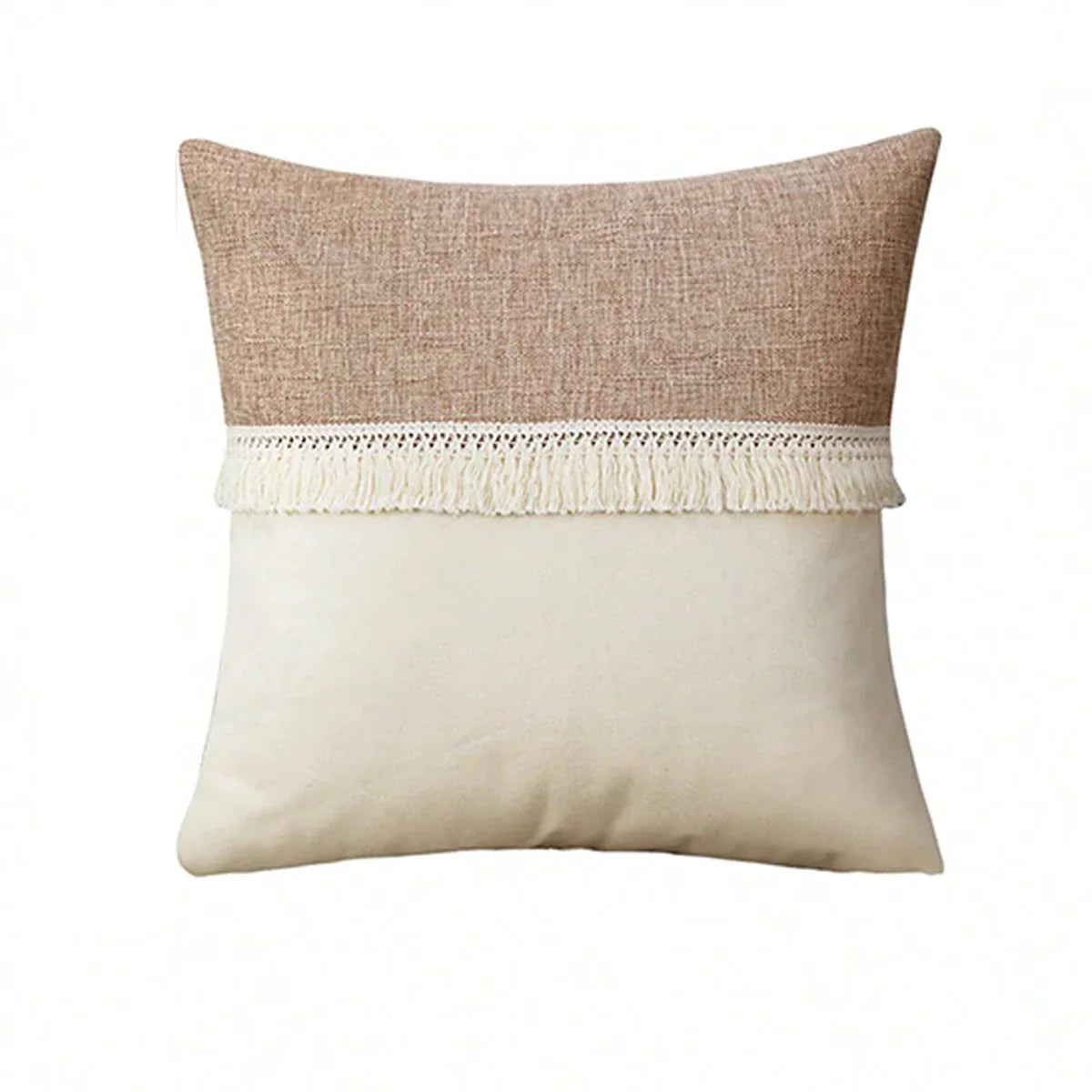 GeoBoho - Beige Cushion Cover with Geometric Pattern | decoration