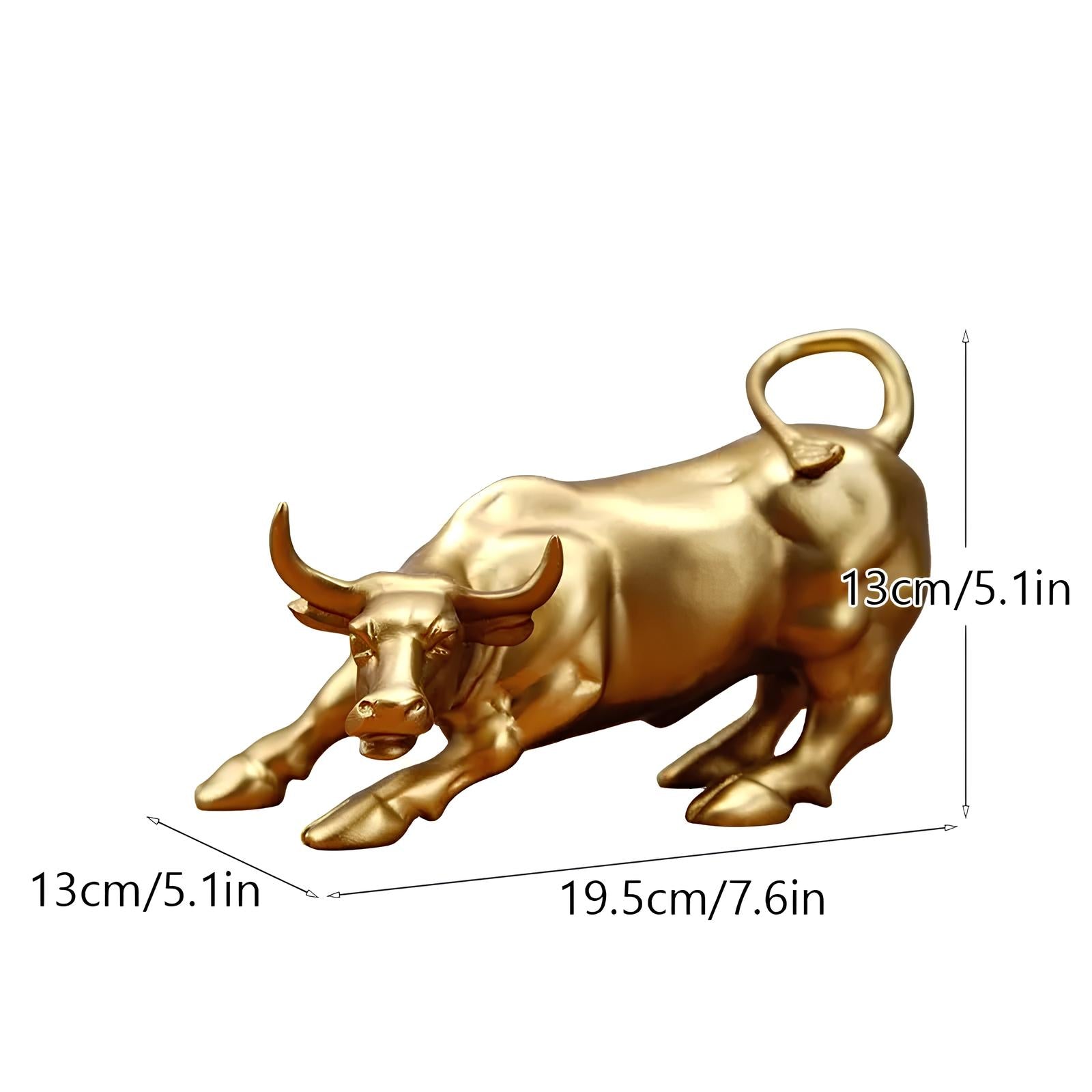 Wall Street Bull Market Résine Ornement Feng Shui Fortune Statue Richesse Figurine