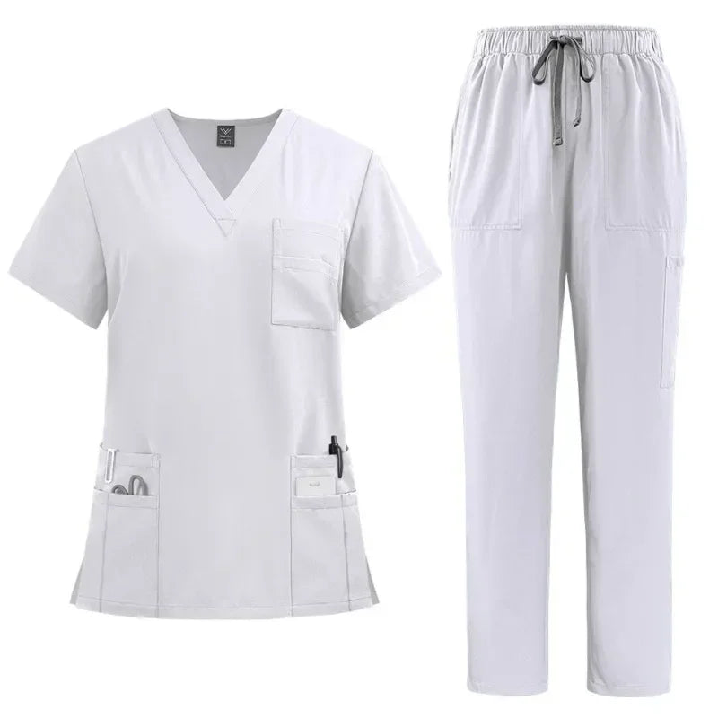 Set de Uniforme Medicale Clasice pentru Bărbați și Femei – Uniformă Medicală, Chirurgicală, Dentară, Îmbrăcăminte Clinică – Set Top și Pantaloni