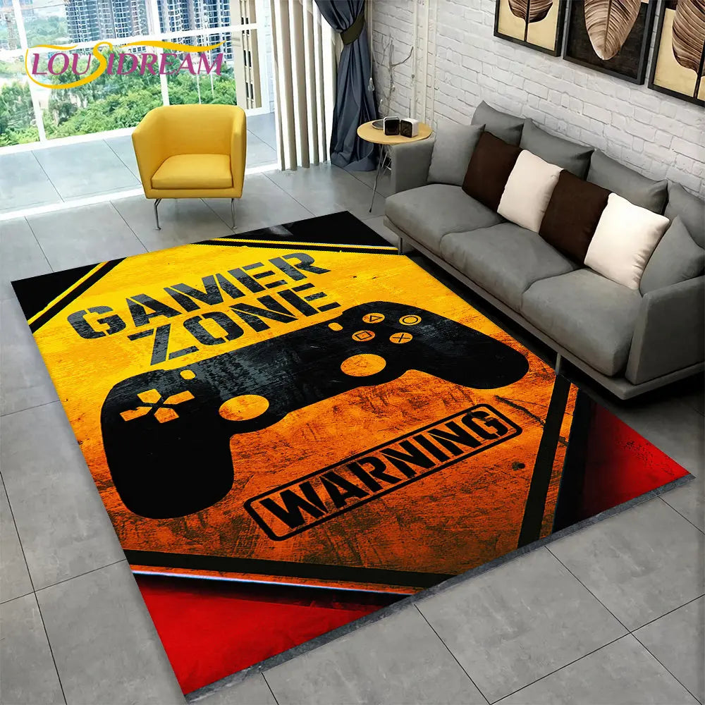 Tapis de jeu Alex 3D Gamer - Grand tapis antidérapant pour enfants et salon