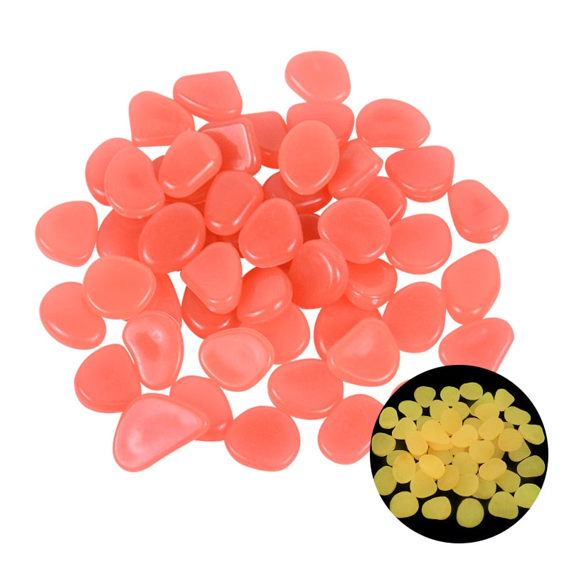 25/50 kpl Glow in the Dark Garden Pebbles