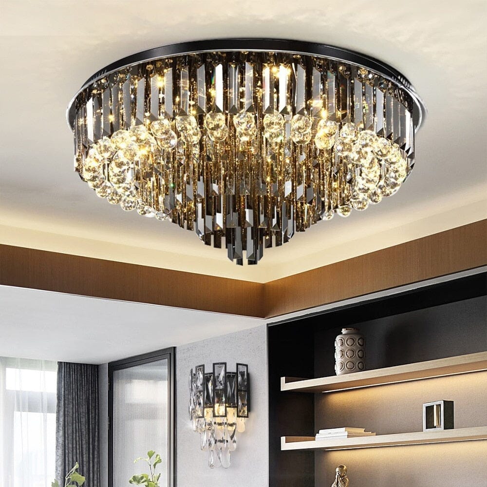 Meridian Black Crystal Chandelier