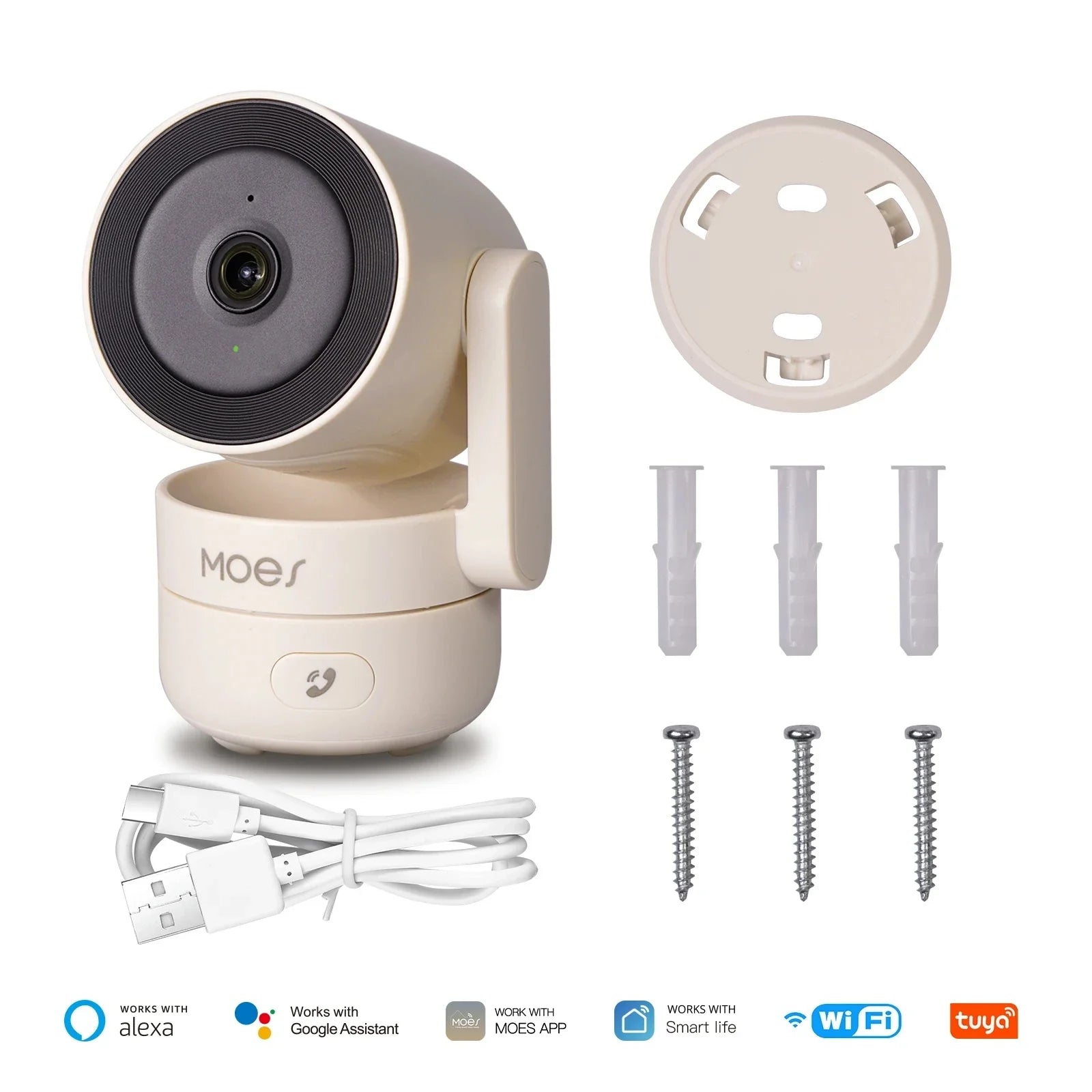 MOES Tuya WiFi Cameră de Securitate Interioară Pan/Tilt Smart 4MP HD