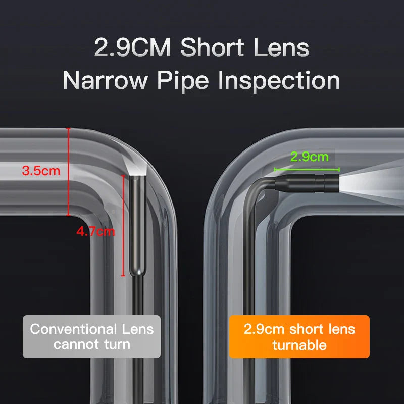 INSKAM 4,3 inch IPS-scherm industriële endoscoopcamera - HD 1080P pijpinspectie-borescoop voor auto-, riool- en lekdetectie