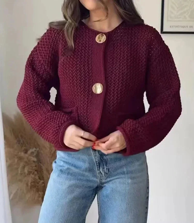 Autumn Grace : Cardigans tricotés chics pour femmes - Style boutonné décontracté